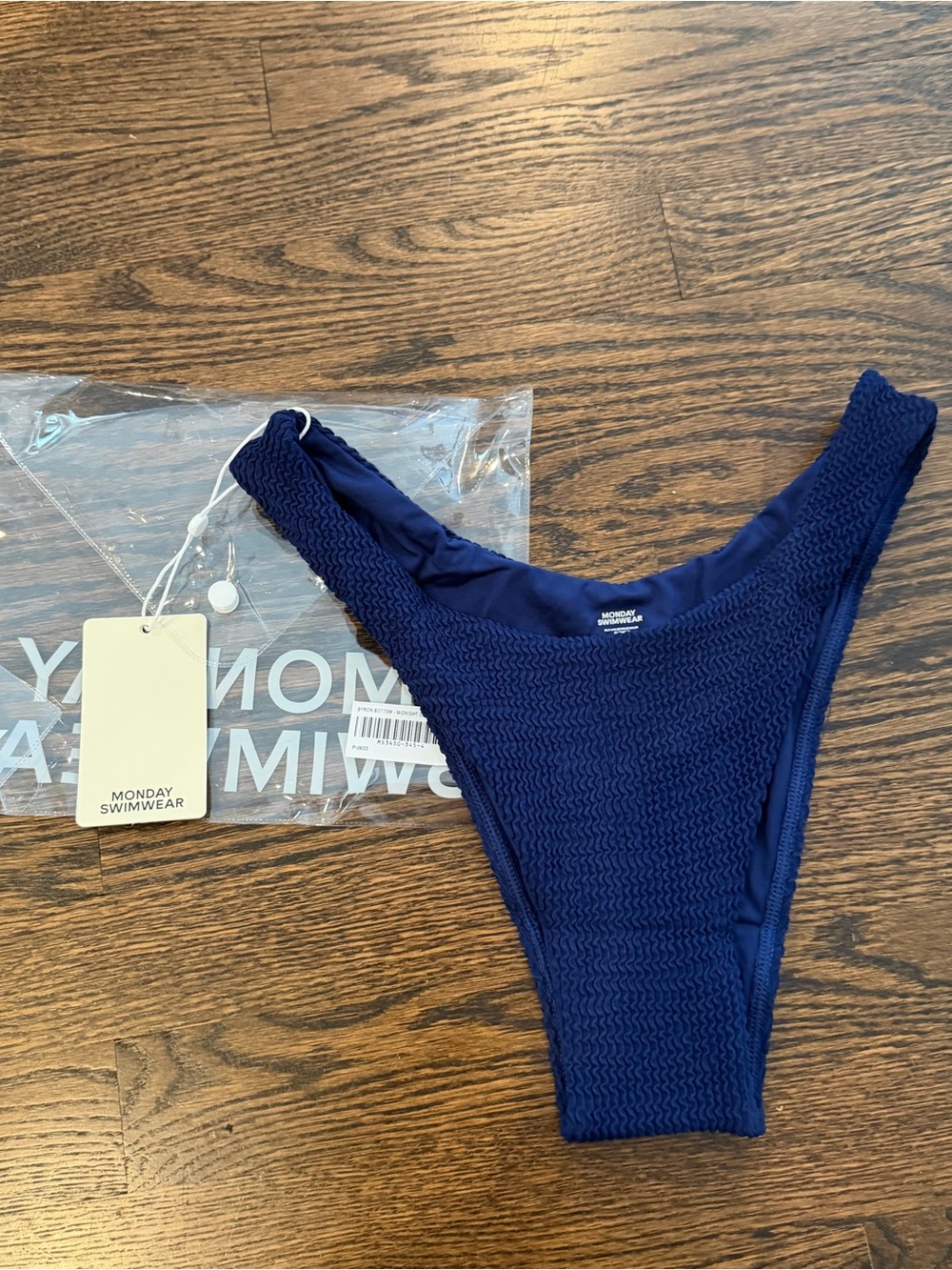 Monday Swimwear Midnight Crinkle Byron Bottom - L